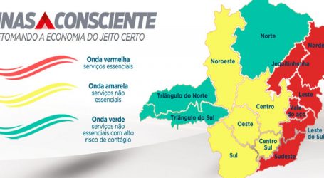 Seis regiões de Minas Gerais estão na onda vermelha do Minas Consciente