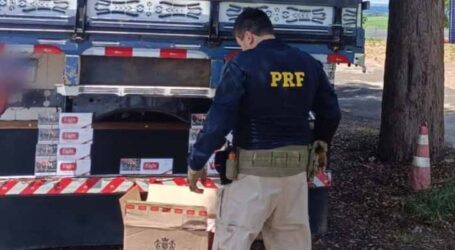 PRF apreende em MG 160 mil maços de cigarros contrabandeados do Paraguai