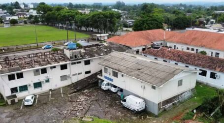 Temporal destelha hospital no Rio Grande do Sul