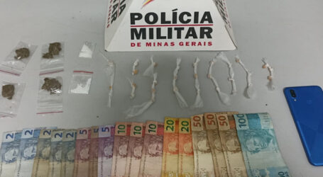 Suspeitos presos e PM apreende crack, maconha e cocaína no Residencial Cecília Meireles em Pará de Minas