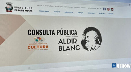 GRNEWS TV: Pará de Minas abre consulta pública visando elaborar plano para aplicar recursos da Lei Aldir Blanc
