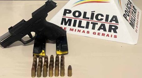 Flagrado com pistola, munições e motocicleta irregular durante operação policial em Santo Antônio do Monte